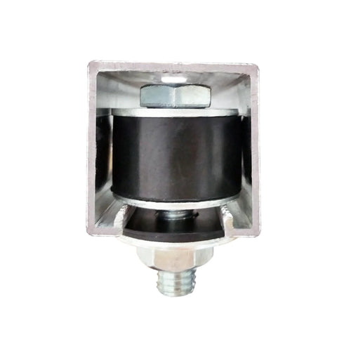 Two Pack Strut Channel Trolley Stopper And Roller Limiter For One And Five Eighths Inch Wide And Taller Strut Channels, Prevents Trolley Assembly Slippage, Durable Metal And Rubber Stopper For Secure Positioning, front view