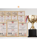 Award trophies and certificates for High Speed Automatic PET Bottle Blowing Machine With Adjustable Molds For Beverage Factory.