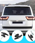 Dual locking T-handle kit for truck caps, shown with left and right locks, keys, and hardware in black and silver finish.
