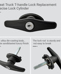Truck Cap Lock Replacement Parts Kit For Leer Camper Shells With T Handle Latch Door Lock Keyed Alike close-up