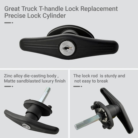 Truck Cap Lock Replacement Parts Kit For Leer Camper Shells With T Handle Latch Door Lock Keyed Alike close-up