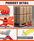 Heavy Duty Truck Pallet Puller Clamp Kit With 2 Ton 4409 Lbs Capacity, Scissor Grabber Style Hook, 13.1 Ft Nylon Tow Strap, And Gloves
