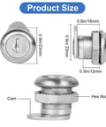 Truck Tool Box Lock Replacement Keyed Different Five Eighth Inch Cylinder with 23mm Cam and Hex Nut, side and top view