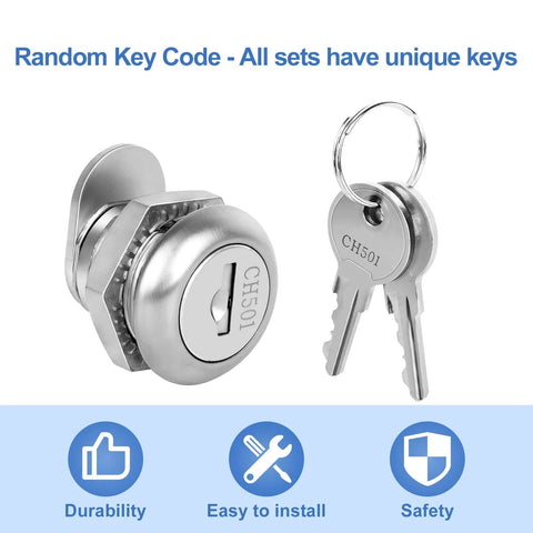 Truck Tool Box Lock Replacement Keyed Different Five Eighth Inch Cylinder with keys and 23mm plate, compatible brands shown.