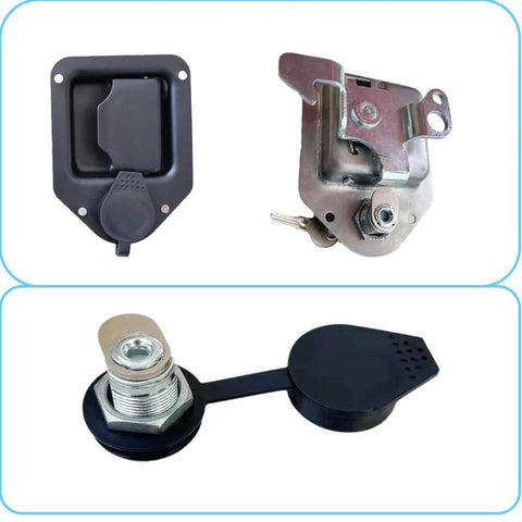 Two Pack Truck Tool Box Locks With Keys Replacement Cylinder For Latch Five Eighth Inch Cylinder For Toolbox Handle Latch With Cam Lock Dust Covers Included