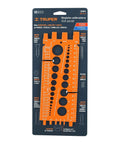 TRUPER Regla 22 Bolt Size Gauge For Precise Bolt Diameter Measurement In Metalworking Tools, packaged front view