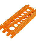 TRUPER Regla 22 Bolt Size Gauge for precise bolt diameter measurement in metalworking tools, orange, dual metric and inch sizing