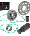 Flywheel Puller And Starter Clutch Gear Kit With One Way Bearing And Gasket Set For TRX450ER Electric Start 2006 2009 2011 2014 Replacement Complete Kit Ready To Roll components displayed.