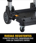Close-up of Heavy Duty TSTAK Trolley Cart with 360 Degree Swivel Front Casters and Telescoping Aluminum Handle 200 Lb Load Capacity