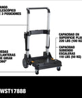 Heavy Duty TSTAK Trolley Cart With 360 Degree Swivel Front Casters And Telescoping Aluminum Handle 200 Lb Load Capacity Stackable