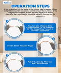 Copper Tube Bender Kit Four-Piece Set For HVAC And Refrigerator Repair diagram showing usage steps with bending strips.