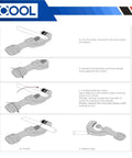 Illustration of using a heavy duty tube cutter for copper, brass, aluminum, PVC pipes with spare blade and reamer, steps shown.