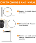 Instruction diagram for installing 8 Piece Set Round Tube Inserts With M6 Thread For 19mm Diameter Round Tubes Black Plastic Plug Caster End Caps