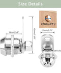 Tubular Cam Lock With Keys For Cabinets And Drawers Five Eighth Inch Cylinder Keyed Different Security Solution size details