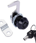 Toolbox Lock Tubular Cam Replacement Lock Hook Cam Keyed Alike Five Eighth Inch Black One Pack Durable Zinc Alloy Construction