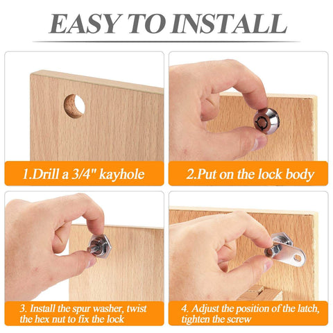 Installation guide for Tubular Cam Lock With Keys For Cabinets And Drawers Five Eighth Inch Cylinder Keyed Different Security