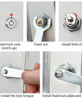 Installation process for 4 Pack Tubular Cam Lock One And One Eighth Inch Cabinet Lock Set showing step-by-step assembly instructions.