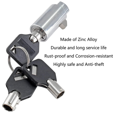 2 Pack Vending Machine Lock Set With Keyed Alike High Security Tubular Keyway Locks made of zinc alloy, includes keys.