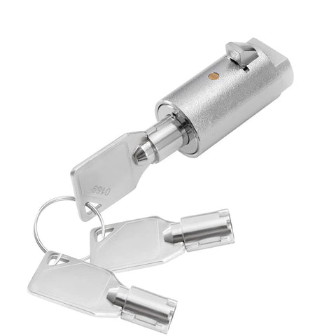 Tubular Vending Machine Lock With Keys Three Pack Keyed Alike Zinc Alloy Chrome Durable Workhorse Replacement Lock shown with keys