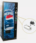 Vending machine with tubular lock and key, highlighting Tubular Vending Machine Lock With Key For Soda And Snack And Candy And Gumball Machines Universal Fit All Keys Alike For One Key Access Durable Tamper Resistant Locking System Ideal Replacement Lock For Public Vending.