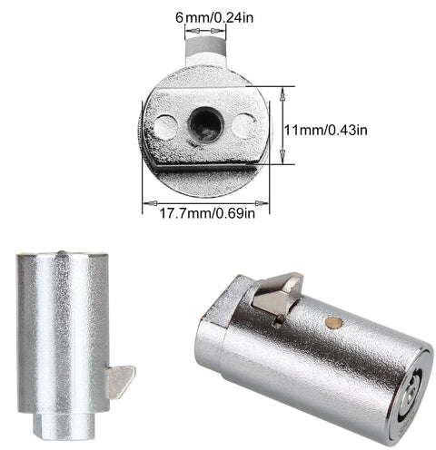 Tubular Vending Machine Lock With Keys Three Pack Keyed Alike Zinc Alloy Chrome lock with dimensions and features displayed
