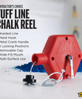 Durable ABS Tuff Line contractor chalk reel delivers precise layout marking with a 0.06 in braided line and 100 ft reach, red housing