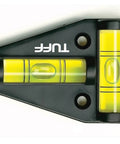 Top view of Shatterproof Waterproof Level Tool For RVs And Campers With Spirit Bubble Level, 2-Way T Level Cross Check Leveler TUFF USA