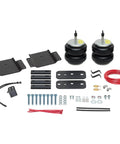 Ride Rite Rear Air Helper Springs Kit For Toyota Tundra 2007 To 2021 components including springs, brackets, and hardware for installation.
