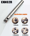 Three Eighths Inch Shank Tungsten Steel Indexable Boring Bar End Mill Tool Holder For Rough Milling And Deep Feed With 90 Degree Right Hand Cut Three Eighths Inch Cutting And Shank Length Three Point Nine Four Inches Anti Vibration 42CrMo Alloy with multiple blade options