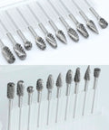 Ten Piece Tungsten Carbide Burr Set With One Eighth Inch Shank For Dremel Milwaukee DeWALT Rotary Tools Attachment Kit