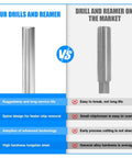 Comparison of our 4mm Chucking Reamer Tungsten Carbide Lathe Reamer H7 with market reamer, highlighting durability and quality differences.