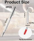 Product size of 2 Pack Tungsten Carbide Tip Scriber With 12 Replacement Tips Magnetic Aluminium Scriber Tool Etching Pen With Clip