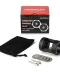 Aluminum Tungsten Electrode Sharpener Grinder Head For TIG Welding Tool with diamond wheels and connecting rods on display