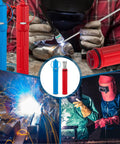 Double Pack Tungsten Holder for TIG Welding Rods, 7.9 Inch Storage Tube with Magnetic Base, Airproof Canisters in Red and Blue.