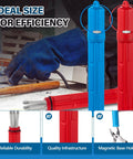 Double Pack Tungsten Holder for TIG Welding Rods, 7.9 Inch Storage Tube With Magnetic Base, Airproof Canisters In Red And Blue