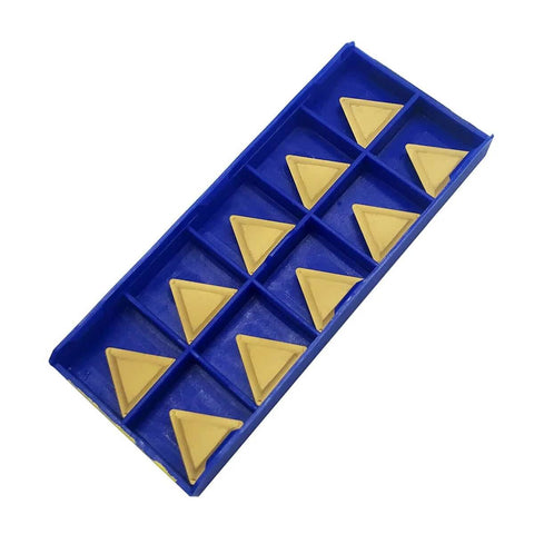 TPMR160308 YBC251 Turning Inserts Set Of 10 For Lathe And Milling CVD Coated Carbide Inserts in a blue packaging.