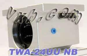 ✝️ NB TWA24UU 1-1/2" Ball Bushing Block Linear Motion for smooth mechanical operation, side view of the silver block housing.