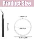 8 Pack Replacement Gasket Set For Wide Mouth Water Bottles With Flip Lid Caps Silicone O Ring Seals Rubber Gasket Stoppers Leak Proof Water Bottle Lid Gasket Replacement Kit With Tweezers For Durable Seal showing tweezers and gasket dimensions
