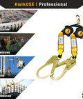 Six Foot Twin Leg Self Retracting Lifeline No Tangling Web SRL Lanyard Class One Fall Protection ANSI OSHA Compliant