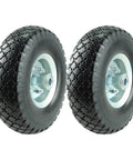 Kf4003 twin pack 10-inch solid rubber tire wheels replacement 3.00-4 tires wheels flat free with 5/8" bearings