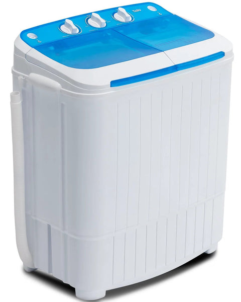 Compact Portable Twin Tub Washing Machine And Dryer 16.5 Lb Capacity Wash And Spin In One Go Space Saving Laundry Combo