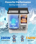 Portable Twin Tub Washing Machine With Drain Pump And Spinner Combo 18 Pound Washer And 8 Pound Spinner, motor details