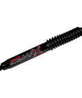 Black MAX Shock Absorber With Black Boot For Trucks And SUVs Twin Tube Construction With Foam Cell Technology on white background