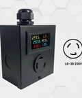 L6-30 Twist Lock Outlet Meter Box Kit With Heavy Duty Steel Enclosure Receptacle LCD Ammeter Voltmeter 240V