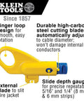 Twisted Pair Radial Stripper For Shielded And Unshielded Cables Cat3 Cat5e Cat6A with high-carbon steel blades and finger loop.