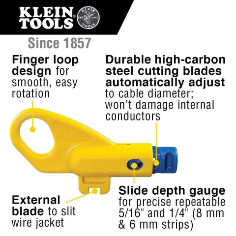 Twisted Pair Radial Stripper For Shielded And Unshielded Cables Cat3 Cat5e Cat6A with high-carbon steel blades and finger loop.
