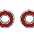 Two 6304-2NSE Chrome Steel Deep Groove Ball Bearings with red seals, 20mm bore, 52mm diameter, for high-speed motors and pumps.