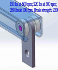 Close-up view of Heavy Duty Two Bearing Trolley Assembly Set for 1-5/8 Inch Wide Strut Channel or Taller, showing wheel detail.