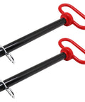 2-Pack Trailer Hitch Pins Five Eighths Inch By Six Inches With Red Handle Clip, Heavy Duty Steel Towing Pins For RV Truck Boat Car And Tractor