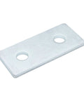 Ten Pack Two Hole Flat Plate Fittings For One And Five Eighths Inch Strut Channel, Three And One Half Inch Long, Three Sixteenth Inch Thick, Electro Galvanized Carbon Steel Bracket With Silver Finish